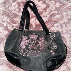 Vintage gray and pink Juicy Couture bag